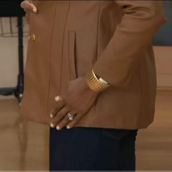 Dennis Basso Leather Jacket Tan size small - Picture 8 of 10